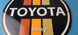 Vintage Toyota Motor Co Porcelain Gas Automobile Sales Service Dealership Sign