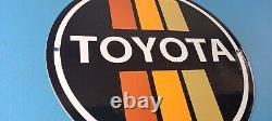 Vintage Toyota Motor Co Porcelain Gas Automobile Sales Service Dealership Sign