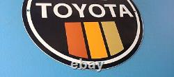 Vintage Toyota Motor Co Porcelain Gas Automobile Sales Service Dealership Sign