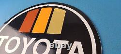 Vintage Toyota Motor Co Porcelain Gas Automobile Sales Service Dealership Sign