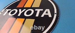 Vintage Toyota Motor Co Porcelain Gas Automobile Sales Service Dealership Sign