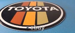 Vintage Toyota Motor Co Porcelain Gas Automobile Sales Service Dealership Sign