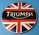 Vintage Triumph Porcelain Gas Pump Auto Service Station Motorcycles Sign