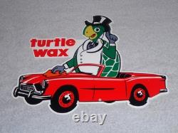 Vintage Turtle Wax Die-cut Turtle In Convertible 12 Metal Car Wash Gas Oil Sign