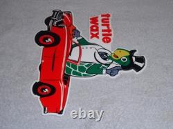 Vintage Turtle Wax Die-cut Turtle In Convertible 12 Metal Car Wash Gas Oil Sign