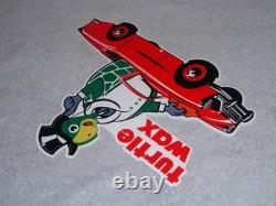 Vintage Turtle Wax Die-cut Turtle In Convertible 12 Metal Car Wash Gas Oil Sign