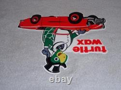 Vintage Turtle Wax Die-cut Turtle In Convertible 12 Metal Car Wash Gas Oil Sign