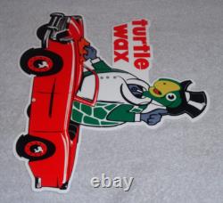 Vintage Turtle Wax Turtle In Convertible 12 Metal Car Wash Gasoline & Oil Sign