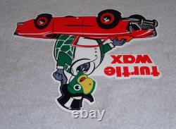 Vintage Turtle Wax Turtle In Convertible 12 Metal Car Wash Gasoline & Oil Sign