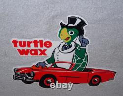 Vintage Turtle Wax Turtle In Convertible 12 Metal Car Wash Gasoline & Oil Sign