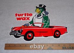 Vintage Turtle Wax Turtle In Convertible 12 Metal Car Wash Gasoline & Oil Sign