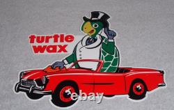 Vintage Turtle Wax Turtle In Convertible 12 Metal Car Wash Gasoline & Oil Sign