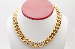Vintage UNOERRE $8000 Signed 14k Yellow Gold Large CUBAN LINK 16 Necklace 47g
