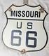 Vintage Us Route 66 Missouri Az Porcelain Highway Sign Gas Oil Road Shield