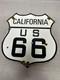 Vintage Us Route 66 California Porcelain Highway State Road Gas Oil Pump Sign