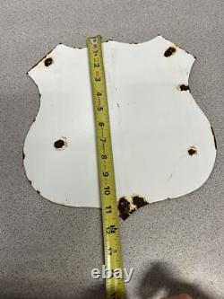 Vintage US Route 66 California Porcelain Highway State Road Gas Oil Pump Sign