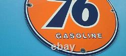 Vintage Union 76 Gasoline Porcelain Gas Service Station Pump Plate Ad Sign