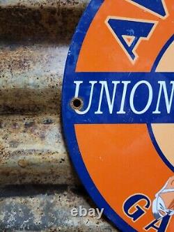 Vintage Union Oil Porcelain Sign Aviation Gasoline Car Motor Service Supply 12