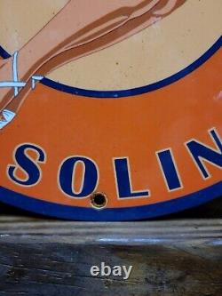 Vintage Union Oil Porcelain Sign Aviation Gasoline Car Motor Service Supply 12