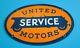 Vintage United Motor Service Porcelain Gasoline & Oil Chevy Auto Service Sign