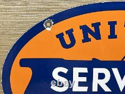 Vintage United Motor Services Porcelain Sign Gas Station Pump Motor Oil Auto