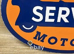 Vintage United Motor Services Porcelain Sign Gas Station Pump Motor Oil Auto