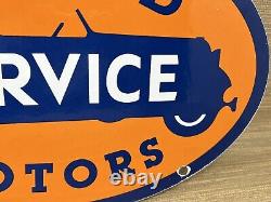 Vintage United Motor Services Porcelain Sign Gas Station Pump Motor Oil Auto