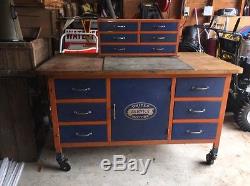 Vintage United Motors Service Tool bench Workbench Dealership Industrial RARE