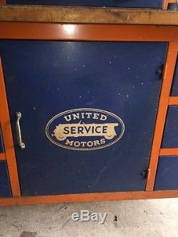 Vintage United Motors Service Tool bench Workbench Dealership Industrial RARE