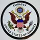 Vintage United States Embassy Sign Porcelain Enamel 24 Dia Eagle Us Flag Oil