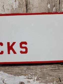 Vintage Us Forest Service Porcelain Sign Old 30 Water For Fire Trucks Plaque