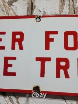 Vintage Us Forest Service Porcelain Sign Old 30 Water For Fire Trucks Plaque