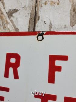Vintage Us Forest Service Porcelain Sign Old 30 Water For Fire Trucks Plaque