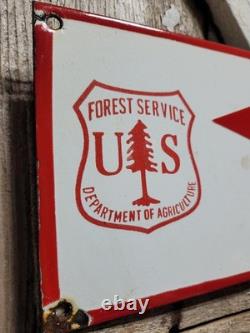 Vintage Us Forest Service Porcelain Sign Old 30 Water For Fire Trucks Plaque