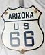 Vintage Us Route 66 Arizona Az Porcelain Metal Highway Sign Gas Oil Road Shield