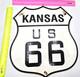 Vintage Us Route 66 Kansas Porcelain Metal Highway Sign Gas Oil Road Shield
