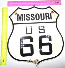 Vintage Us Route 66 Missouri Az Porcelain Metal Highway Sign Gas Oil Road Shield