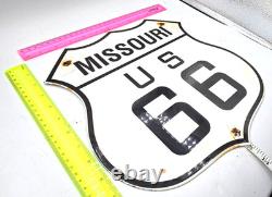 Vintage Us Route 66 Missouri Az Porcelain Metal Highway Sign Gas Oil Road Shield