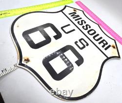 Vintage Us Route 66 Missouri Az Porcelain Metal Highway Sign Gas Oil Road Shield