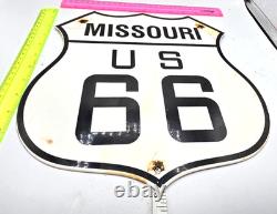 Vintage Us Route 66 Missouri Az Porcelain Metal Highway Sign Gas Oil Road Shield