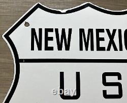 Vintage Us Route 66 New Mexico Porcelain Metal Highway Sign Gas Oil Road Shield