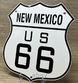 Vintage Us Route 66 New Mexico Porcelain Metal Highway Sign Gas Oil Road Shield
