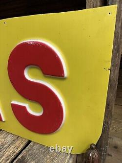 Vintage Vacuum Formed Plastic Gas Sign 3ftx18 Inch