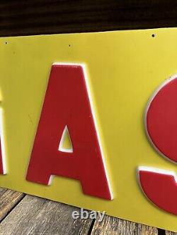 Vintage Vacuum Formed Plastic Gas Sign 3ftx18 Inch