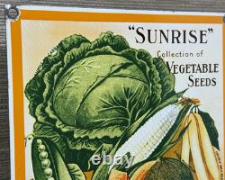 Vintage Vegetable Seeds Porcelain Sign Gardening Hardware Store W. D. Burt Co