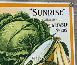 Vintage Vegetable Seeds Porcelain Sign Gardening Hardware Store W. D. Burt Co
