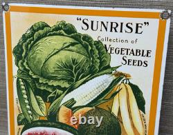 Vintage Vegetable Seeds Porcelain Sign Gardening Hardware Store W. D. Burt Co