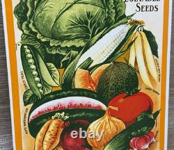 Vintage Vegetable Seeds Porcelain Sign Gardening Hardware Store W. D. Burt Co