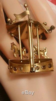 Vintage, Very Rare, Signed Coro, Carousel, Horse, Merry-go-round, Estate, Brooch/pin, Nr