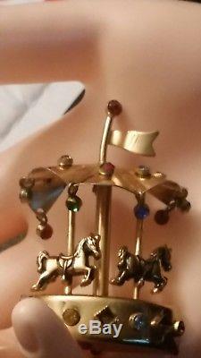 Vintage, Very Rare, Signed Coro, Carousel, Horse, Merry-go-round, Estate, Brooch/pin, Nr